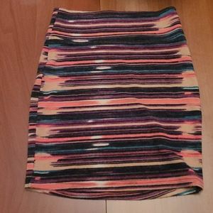 Woven Blend Multicolored Mini Skirt